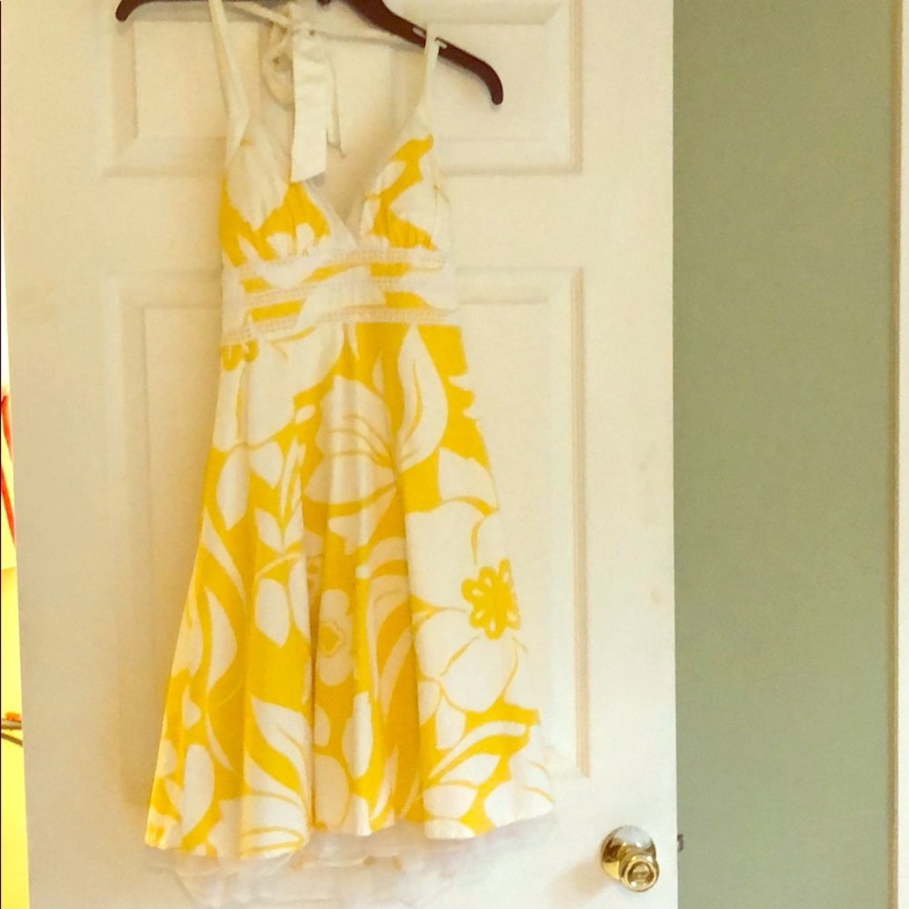 Yellow halter floral sundress